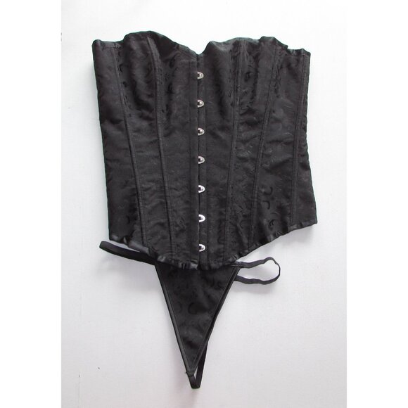 Black Heavy Jacquard Corset Set - NEW - Picture 3 of 8
